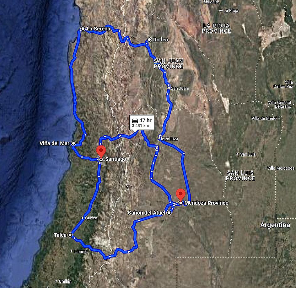 Map-of-The-Best-of-the-Andes-Tour The Best of the Andes – 13 Days